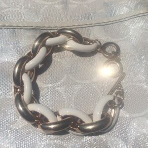 classic nautical bracelet  NWOT white with gold